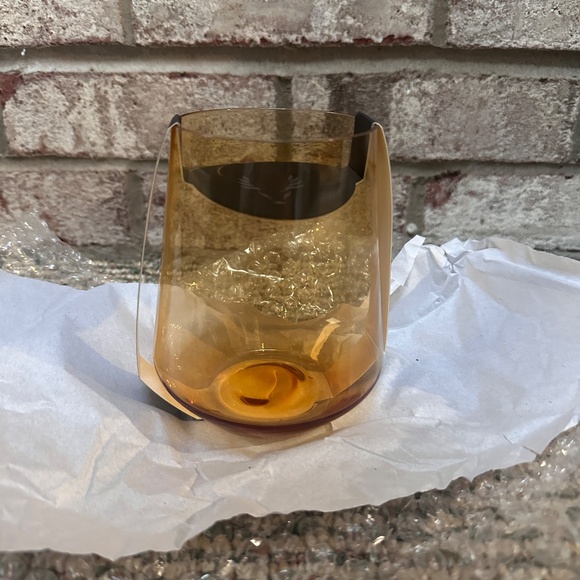 NEW Viski Yellow Glass Barware SET OF 4 - Picture 3 of 3